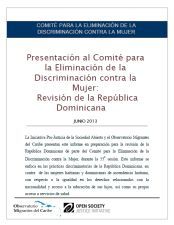 Portada de Informe alternativo al Comité CEDAW: Discriminación de género en el derecho a la nacionalidad en la RD