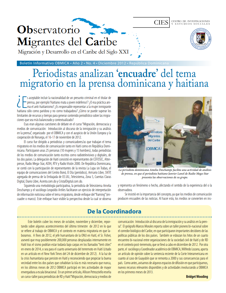 Portada de Boletín, Diciembre 2012