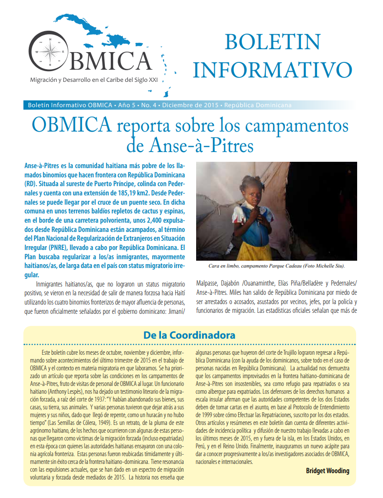 Portada de Boletín, Diciembre 2015