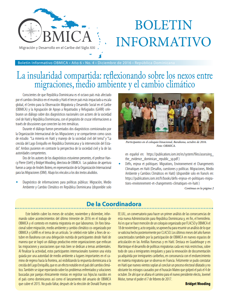 Portada de Boletín, Diciembre 2016