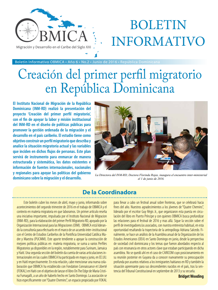 Portada de Boletín, Junio 2016