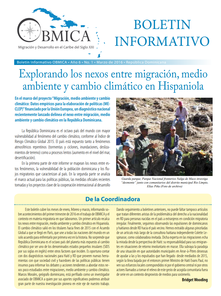 Portada de Boletín, Marzo 2016
