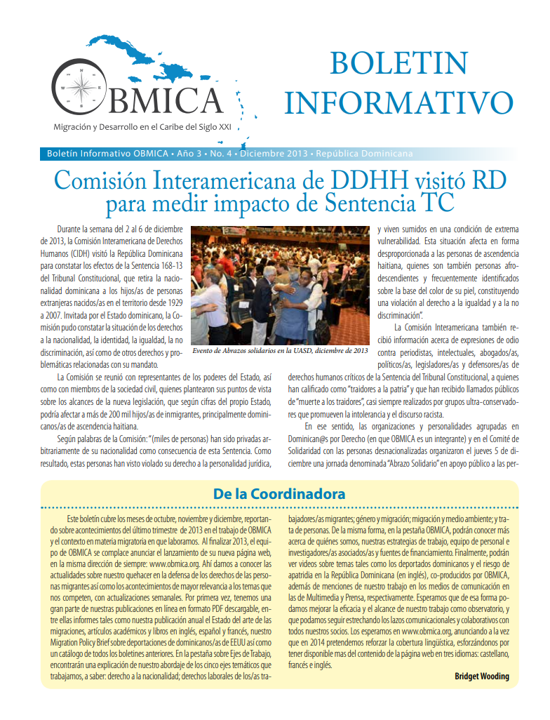 Portada de Boletín, Diciembre 2013