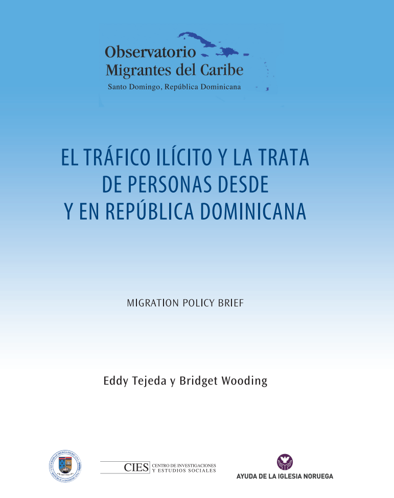 Portada de El tráfico ilícito y la trata de personas desde y en República Dominicana.