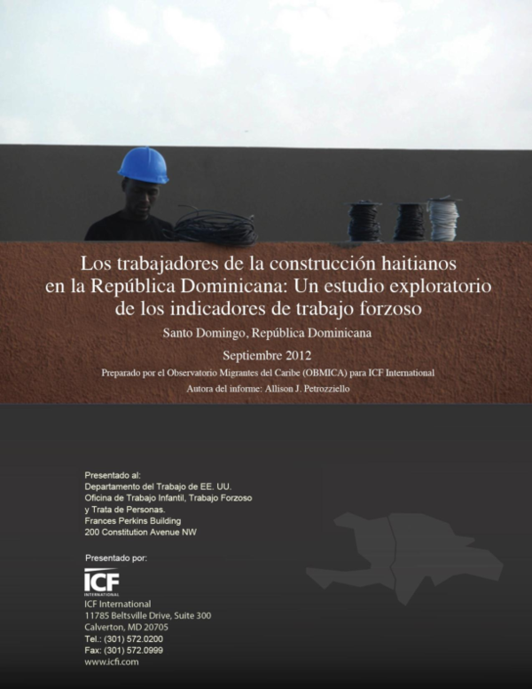 Portada de Los trabajadores de la construcción haitianos en la República Dominicana.